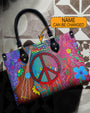 Colorful Peace and Love Graffiti Art Hippie Leather Bag Gift for Women _2_ O1EtJ
