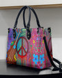 Colorful Peace and Love Graffiti Art Hippie Leather Bag Gift for Women _3_ hOqtZ