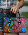 Colorful Peace and Love Graffiti Art Hippie Leather Bag Gift for Women _5_ LjUsJ