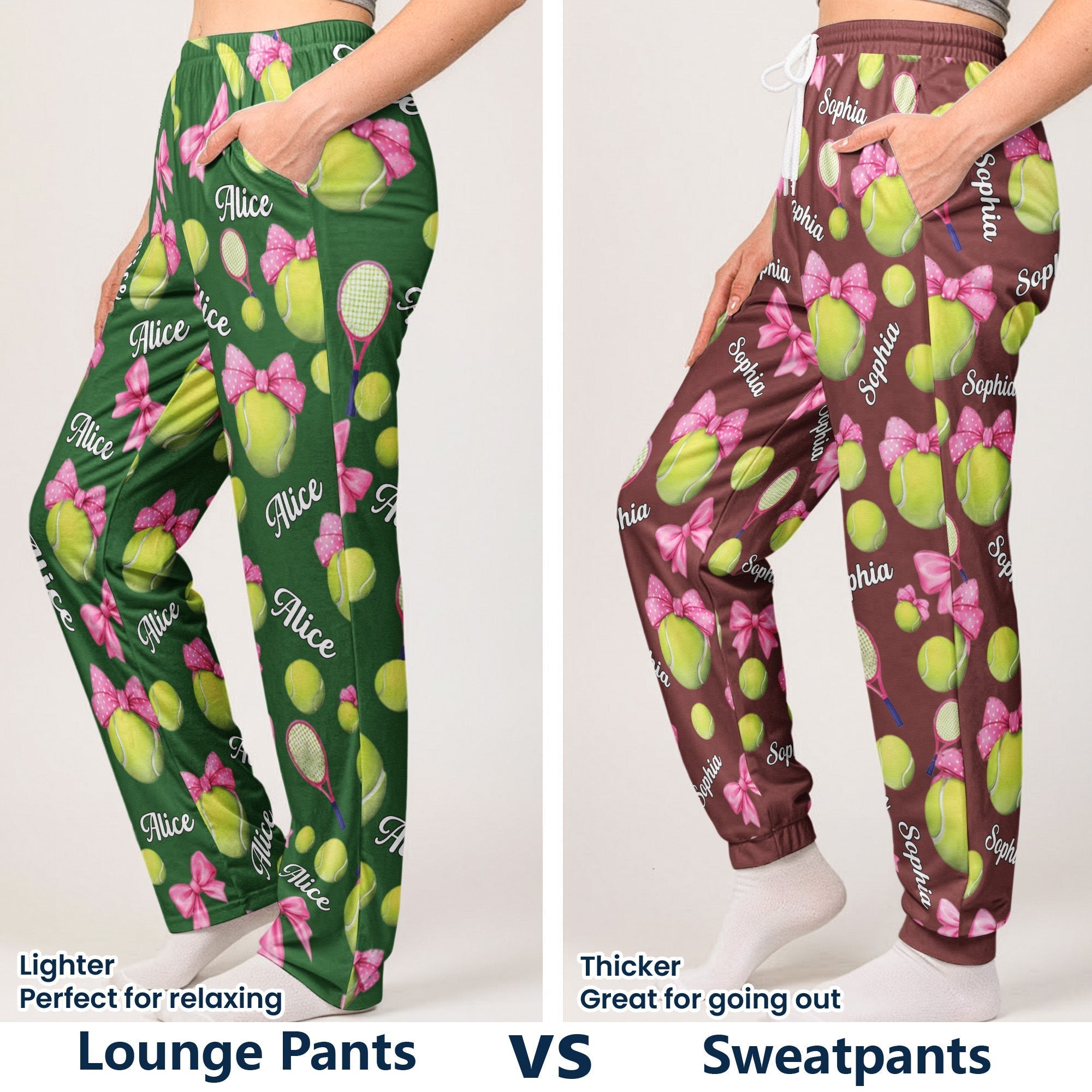 Coquette Bow Tennis Custom Name_ Gift For Tennis Player_ Tennis Team Personalized Lounge Pants_7