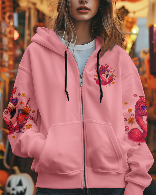 Crazy Flamingo Lady Fun Pink Peace Vibes Design for Women AOP Shirts _10_ ZUmHG