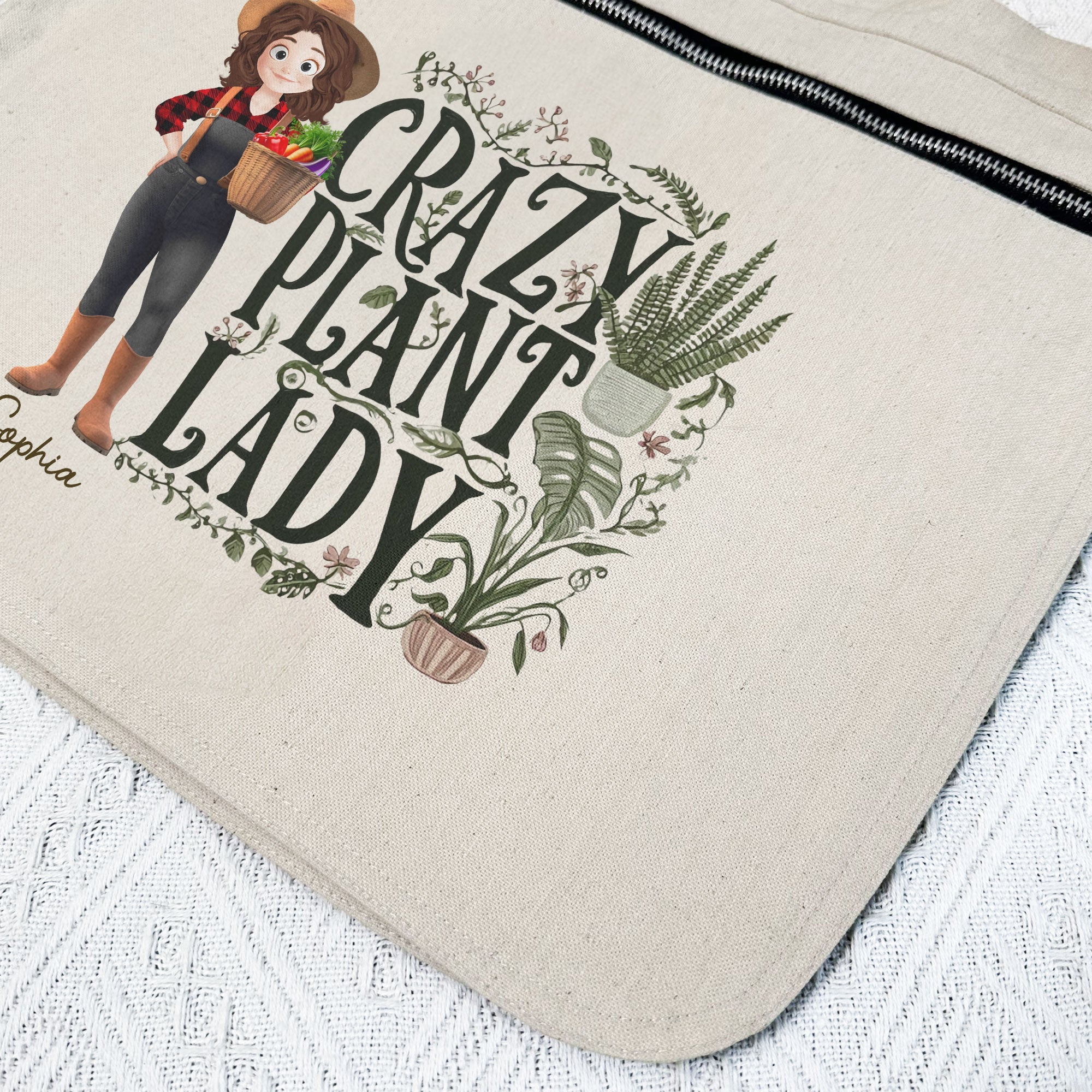 Crazy Plant Lady Cartoon Version Personalized Gardening Apron_4