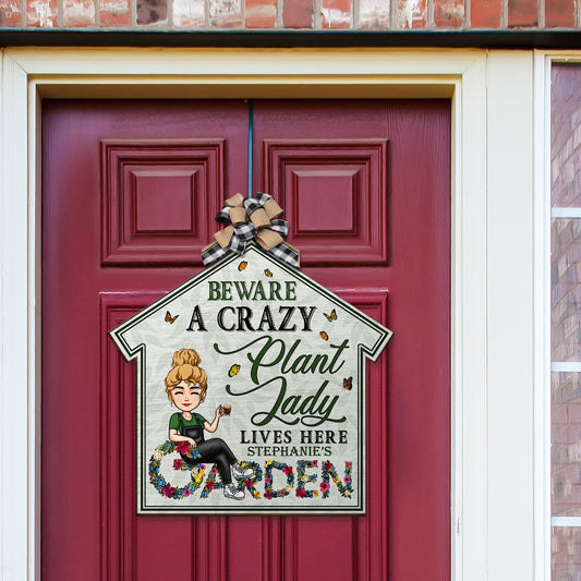 Crazy Plant Lady Personalized Custom Shaped Wood Sign Birthday Loving Home Decor Gift For Gardening Lovers _2_4553e8b7 af20 4071 ab44 54c1aadfb9f6