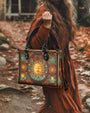 Custom Name Boho Celestial Sun and Moon Personalized Leather Bag Gift for Women _10_ dOlTK