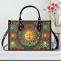 Custom Name Boho Celestial Sun and Moon Personalized Leather Bag Gift for Women _7_ 9yxhP