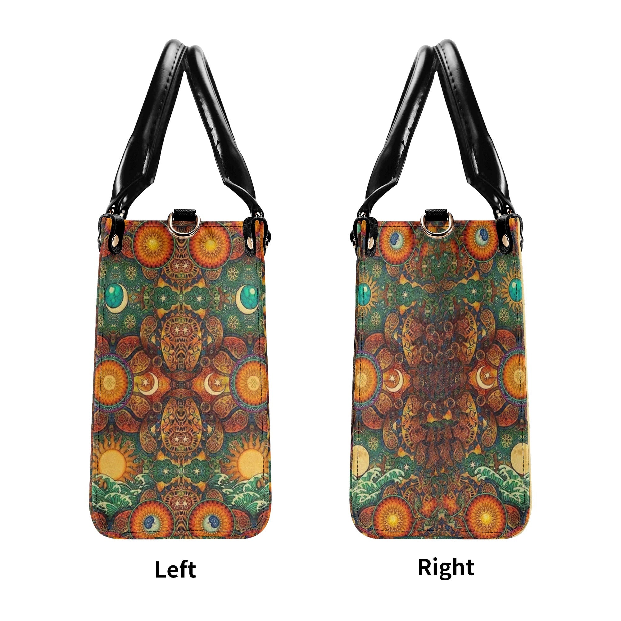 Custom Name Boho Celestial Sun and Moon Personalized Leather Bag Gift for Women _9_ hDAcT