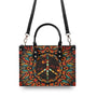 Custom Name Boho Peace Sign Personalized Leather Bag Gift for Women _11_ rhphU
