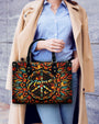 Custom Name Boho Peace Sign Personalized Leather Bag Gift for Women _12_ 5X9Oh