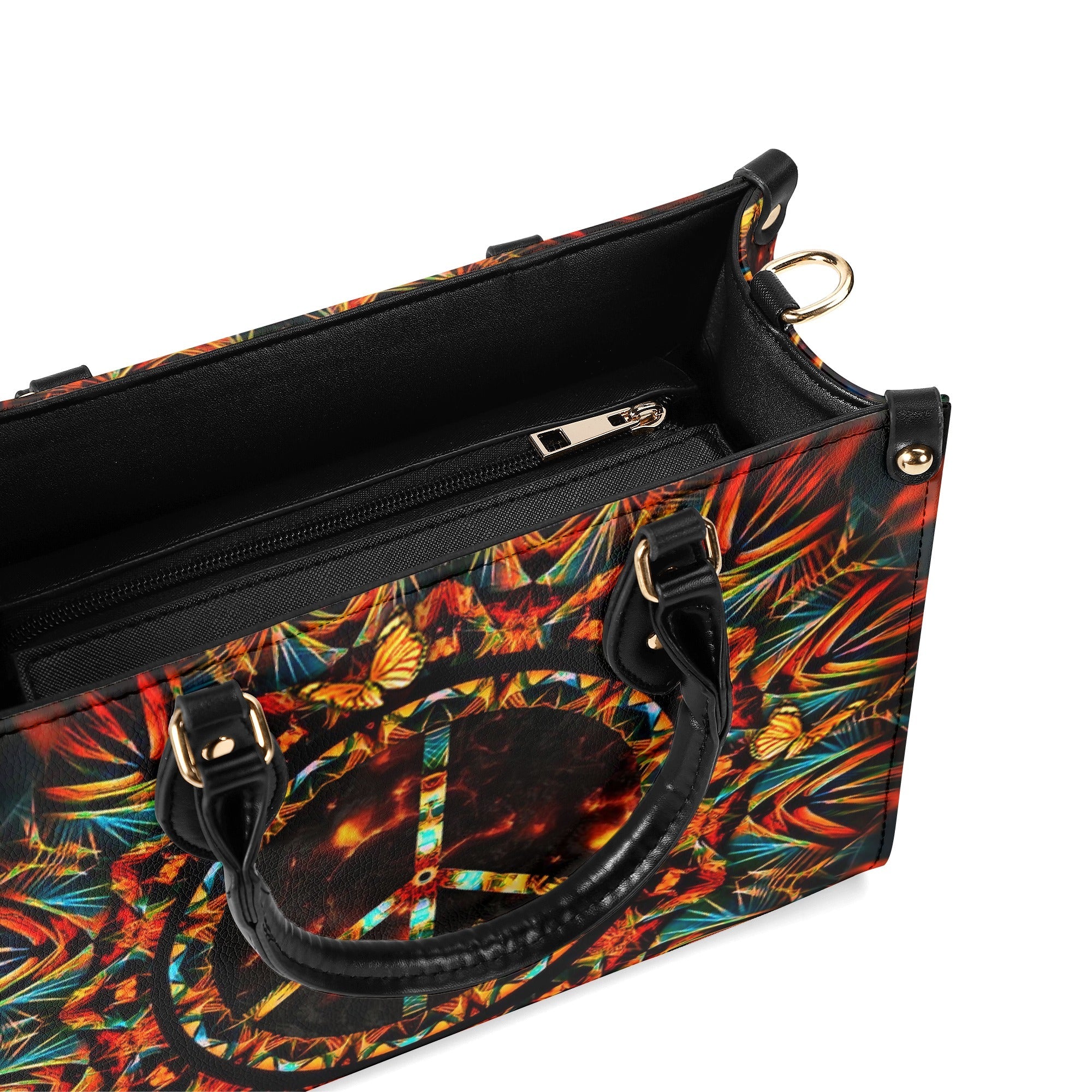 Custom Name Boho Peace Sign Personalized Leather Bag Gift for Women _8_ EUqZZ