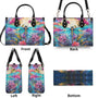 Custom Name Dragonfly and Wildflower Watercolor Floral Personalized Hippie Leather Bag _3_ n5JKv