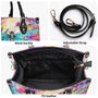 Custom Name Dragonfly and Wildflower Watercolor Floral Personalized Hippie Leather Bag _5_ Bpj7a