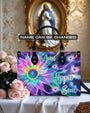 Custom Name Hippie Soul Psychedelic Butterfly and Sunflower Personalized Leather Bag _1_ tJe8w