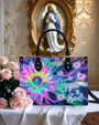 Custom Name Hippie Soul Psychedelic Butterfly and Sunflower Personalized Leather Bag _9_ 4tVPH