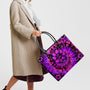 Custom Name Hippie Soul Purple Tie Dye Personalized Leather Bag Gift for Women _4_ k8Ki9