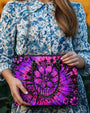 Custom Name Hippie Soul Purple Tie Dye Personalized Leather Bag Gift for Women _8_ Hpo7T