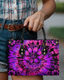 Custom Name Hippie Soul Purple Tie Dye Personalized Leather Bag Gift for Women _9_ X9odl