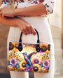 Custom Name Hummingbird Sunflower Colorful Hippie Design for Women Personalized Leather Bag _5_ yLhRb