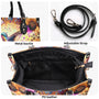 Custom Name Hummingbird Sunflower Colorful Hippie Design for Women Personalized Leather Bag _7_ REd9M