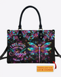 Custom Name I Believe There Are Angels Among Us Angel Dragonfly Personalized Leather Bag _1_ MMZK7