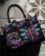 Custom Name I Believe There Are Angels Among Us Angel Dragonfly Personalized Leather Bag _7_ YnTA6