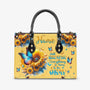 Custom Name Just Breathe Yellow Sunflower Butterfly Personalized Leather Bag _5_ Xabgx