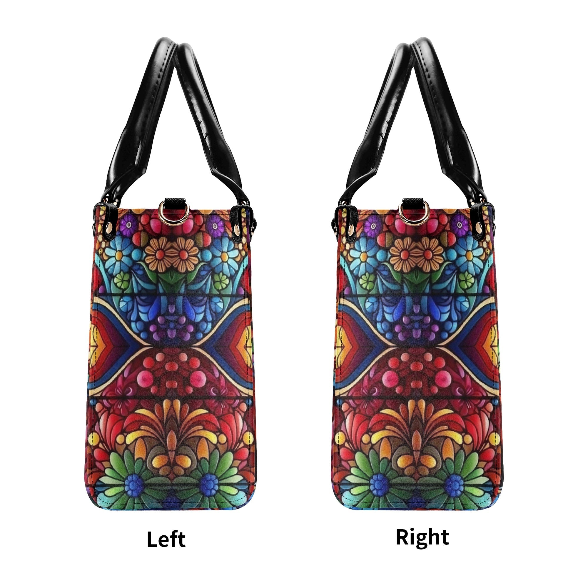 Custom Name Love Hippie Colorful Peace Sign and Hearts Personalized Leather Bag _11_ mNzrs
