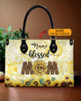 Custom Name Mom Sunflower Leopard Personalized Leather Bag Gift for Mom _10_ pgZCo
