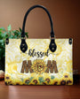 Custom Name Mom Sunflower Leopard Personalized Leather Bag Gift for Mom _13_ ZvmZx