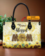 Custom Name Mom Sunflower Leopard Personalized Leather Bag Gift for Mom _1_ fO4U1