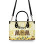 Custom Name Mom Sunflower Leopard Personalized Leather Bag Gift for Mom _6_ qSrSh