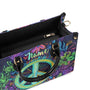 Custom Name Neon Peace Sign Personalized Hippie Leather Bag _2_ NBsdb