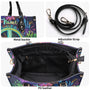 Custom Name Neon Peace Sign Personalized Hippie Leather Bag _3_ BejWR