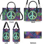 Custom Name Neon Peace Sign Personalized Hippie Leather Bag _4_ 4ymc4