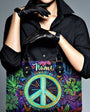 Custom Name Neon Peace Sign Personalized Hippie Leather Bag _5_ fOAQJ
