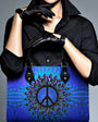 Custom Name Peace Sign Mandala Blue Psychedelic Hippie Leather Bag _2_ xnl2Z