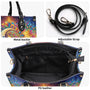 Custom Name Sun and Moon Hippie Psychedelic Colorful Boho Style Leather Bag _3_ Imq0t