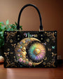 Custom Name Sun and Moon Peace Symbol Design Personalized Leather Bag _1_ oVlBh
