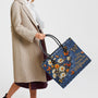 Custom Name You Belong Among the Wildflowers Daisy Butterfly Denim Effect Personalized Leather Bag _7_ hw3Pw