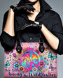 Custom Name You Belong Among the Wildflowers Peace Sign Hippie Personalized Leather Bag _2_ OotXo