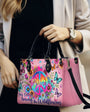 Custom Name You Belong Among the Wildflowers Peace Sign Hippie Personalized Leather Bag _3_ jRE8E