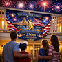 Custom Patriotic Semiquincentennial Porch Bunting Flag Decor_ Fourth of July Banner 005