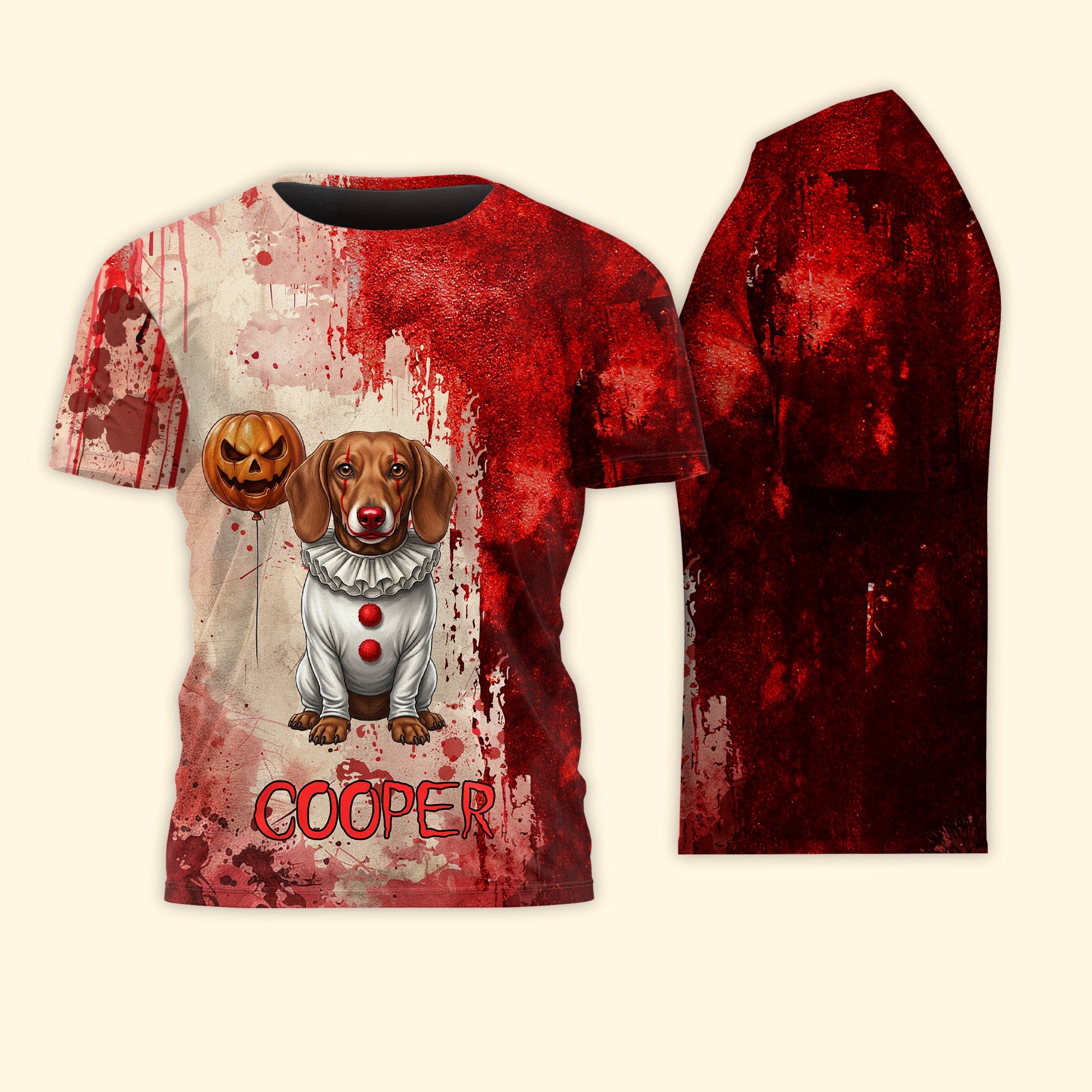 Custom_Photo_Scary_Halloween_Clown_Gift_For_Pet_Lover_Personalized_Shirt_4
