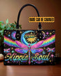 Custome Name Hippie Soul Celestial Dragonfly Personalized Leather Bag Gift for Women _3_ B7qiR