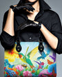 Custome Name Hummingbird Colorful Butterfly Floral Personalized Leather Bag Gift For Women _2_ krhqQ