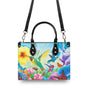 Custome Name Hummingbird Colorful Butterfly Floral Personalized Leather Bag Gift For Women _6_ BSJSS