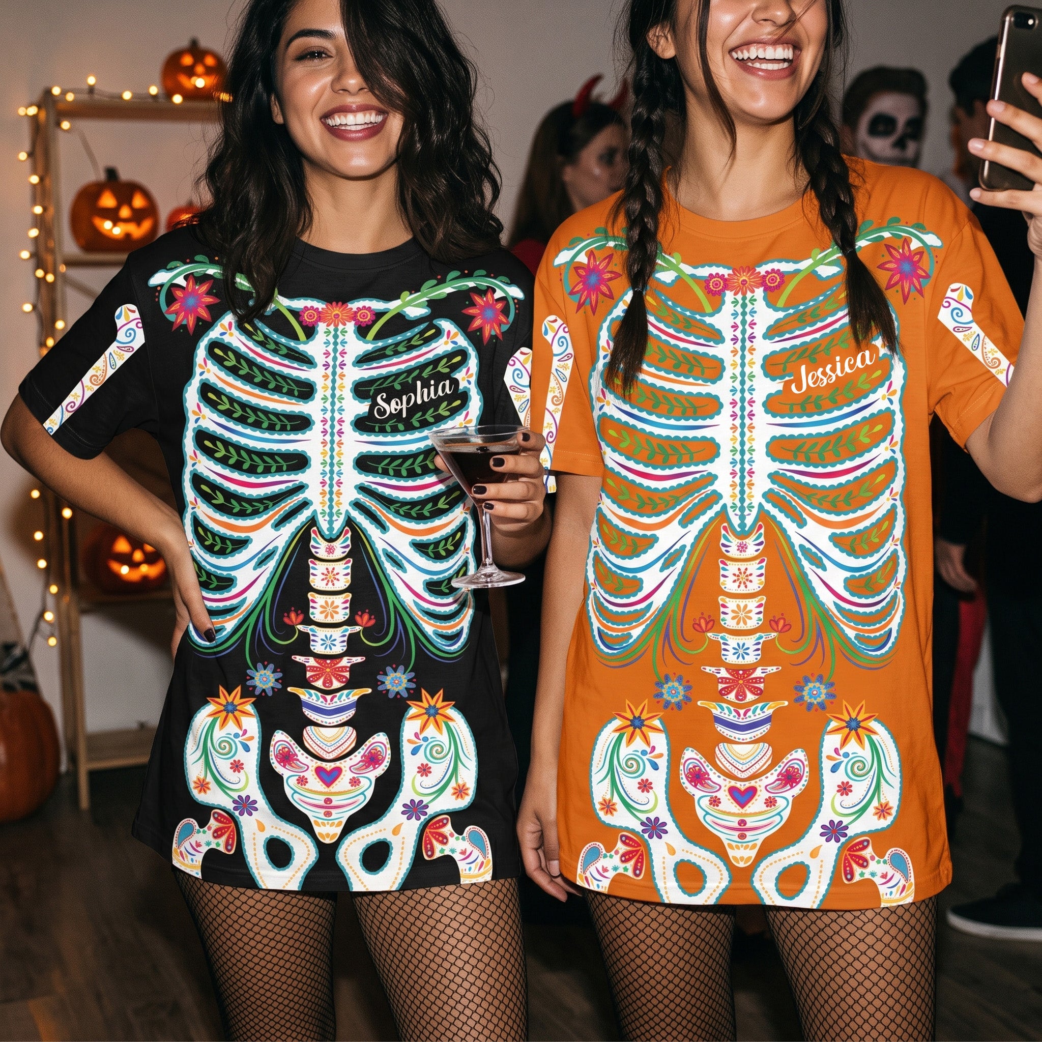 Day_Of_The_Dead_Sugar_Skeleton_Hispanic_Mexican_Latinos_Flowers_Personalized_Shirt_1