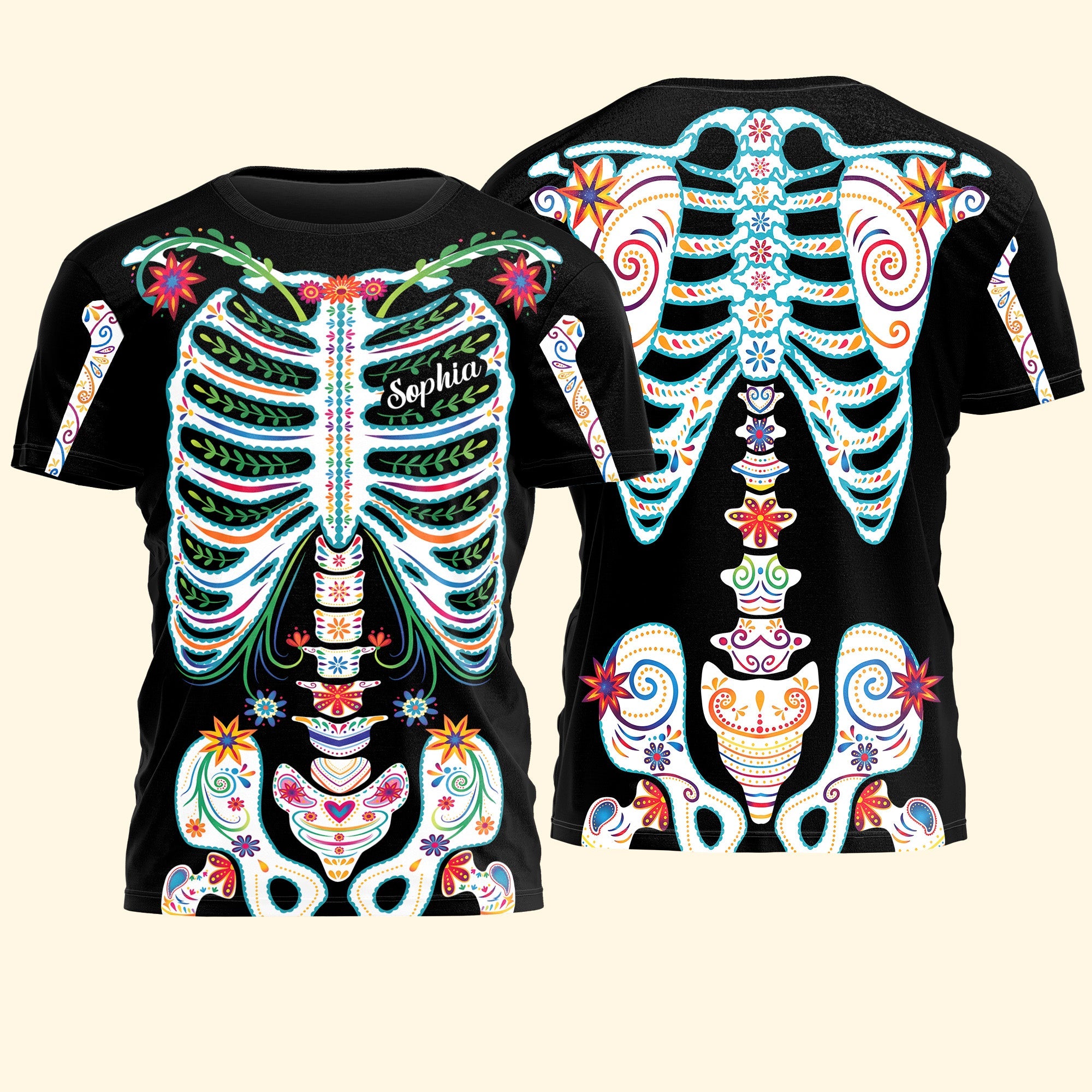 Day_Of_The_Dead_Sugar_Skeleton_Hispanic_Mexican_Latinos_Flowers_Personalized_Shirt_5