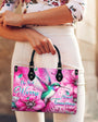 Do Not Worry About Tomorrow Hummingbird Pink Floral Hippie Leather Bag _10_ LyYm4
