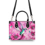 Do Not Worry About Tomorrow Hummingbird Pink Floral Hippie Leather Bag _5_ EuPmi