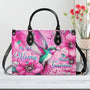 Do Not Worry About Tomorrow Hummingbird Pink Floral Hippie Leather Bag _6_ Ey0R4